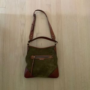 Isabel Marant Botsy suede day bag,  color khaki (army green)